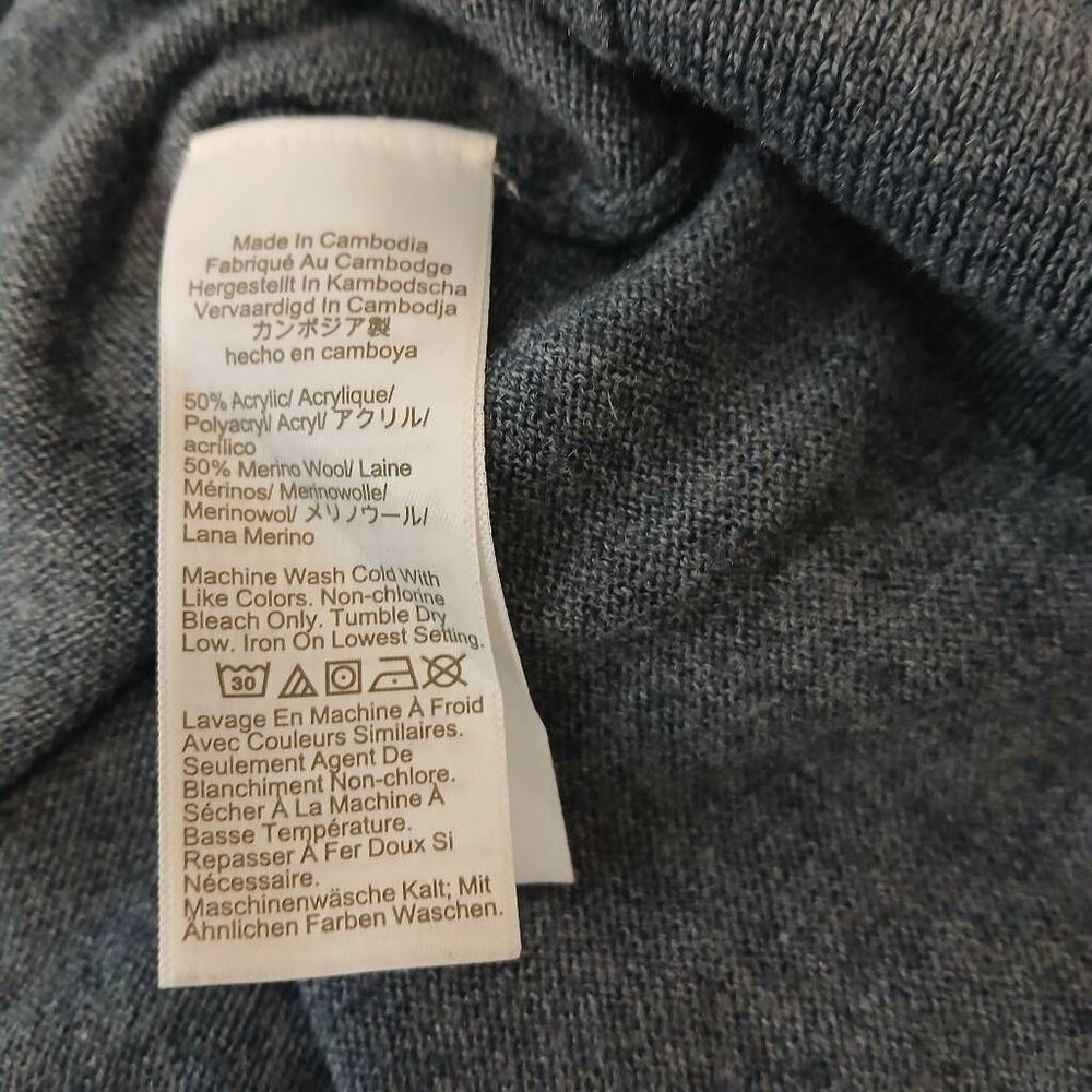 J.crew xl mens lightweight merino wool sweater gray blue spring summer - Picture 8 of 8